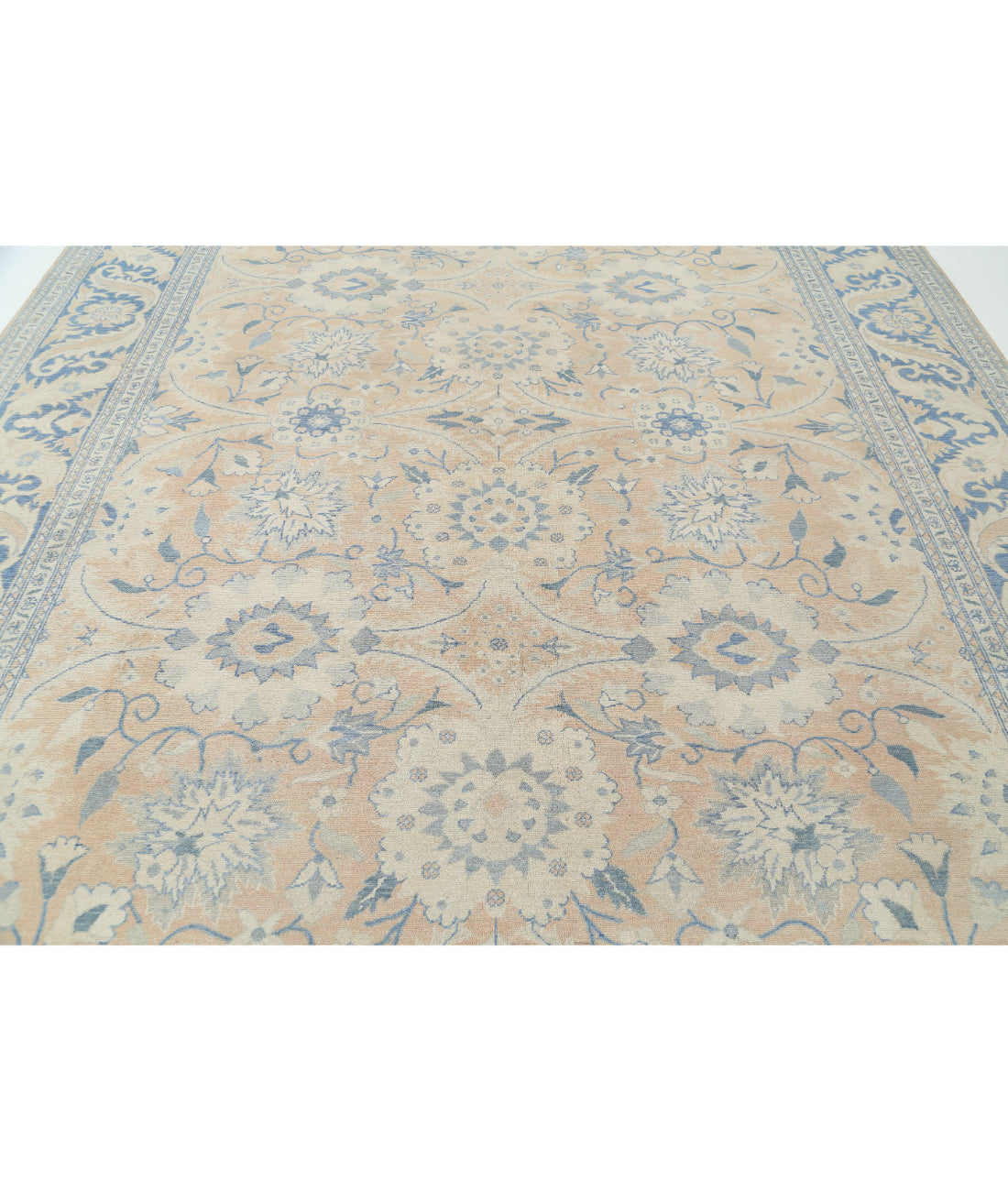 Serenity 9'9'' X 12'6'' Hand-Knotted Wool Rug 9'9'' x 12'6'' (293 X 375) / Peach / Blue