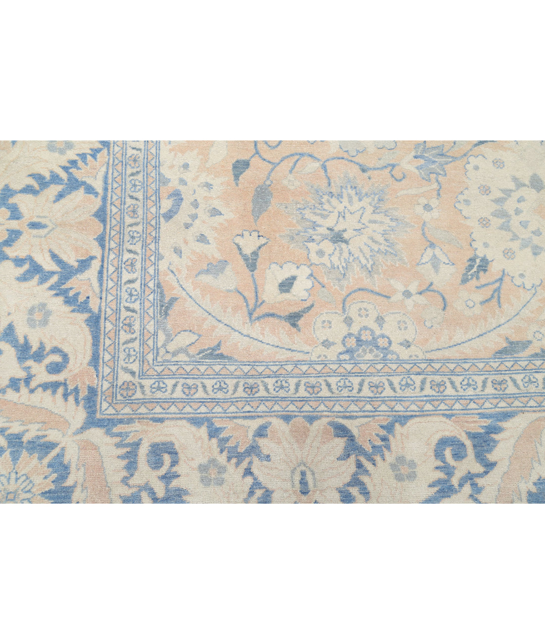 Serenity 9'9'' X 12'6'' Hand-Knotted Wool Rug 9'9'' x 12'6'' (293 X 375) / Peach / Blue