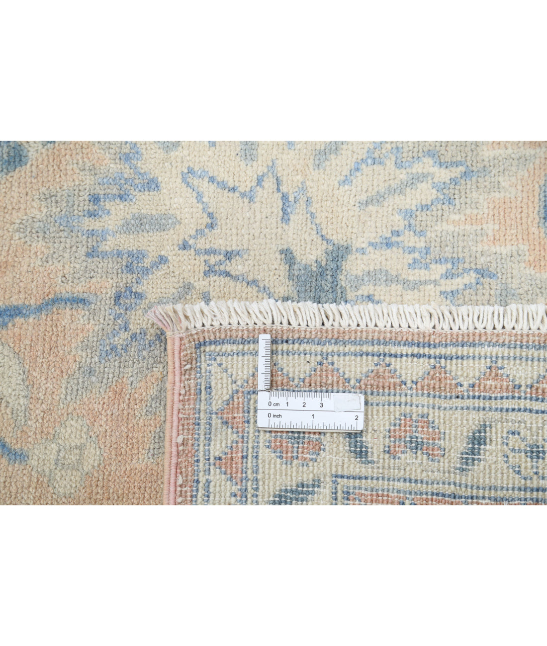 Serenity 9'9'' X 12'6'' Hand-Knotted Wool Rug 9'9'' x 12'6'' (293 X 375) / Peach / Blue