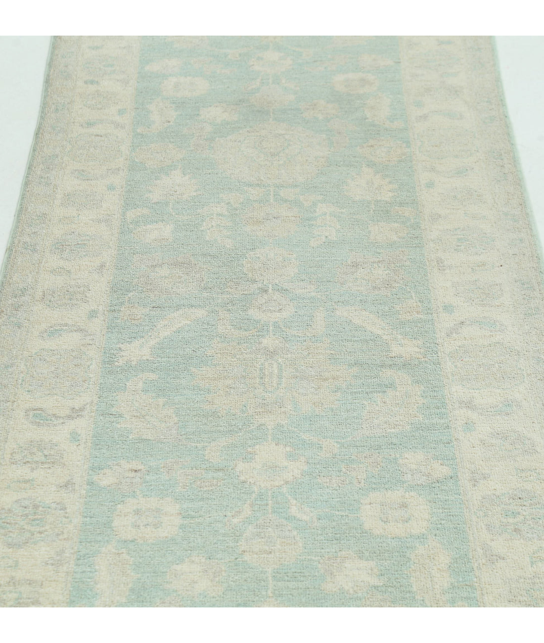 Serenity 2'7'' X 8'0'' Hand-Knotted Wool Rug 2'7'' x 8'0'' (78 X 240) / Green / Ivory