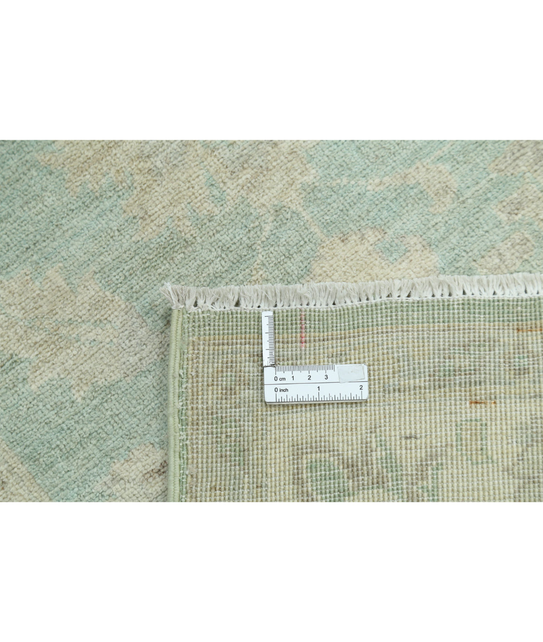 Serenity 2'7'' X 8'0'' Hand-Knotted Wool Rug 2'7'' x 8'0'' (78 X 240) / Green / Ivory