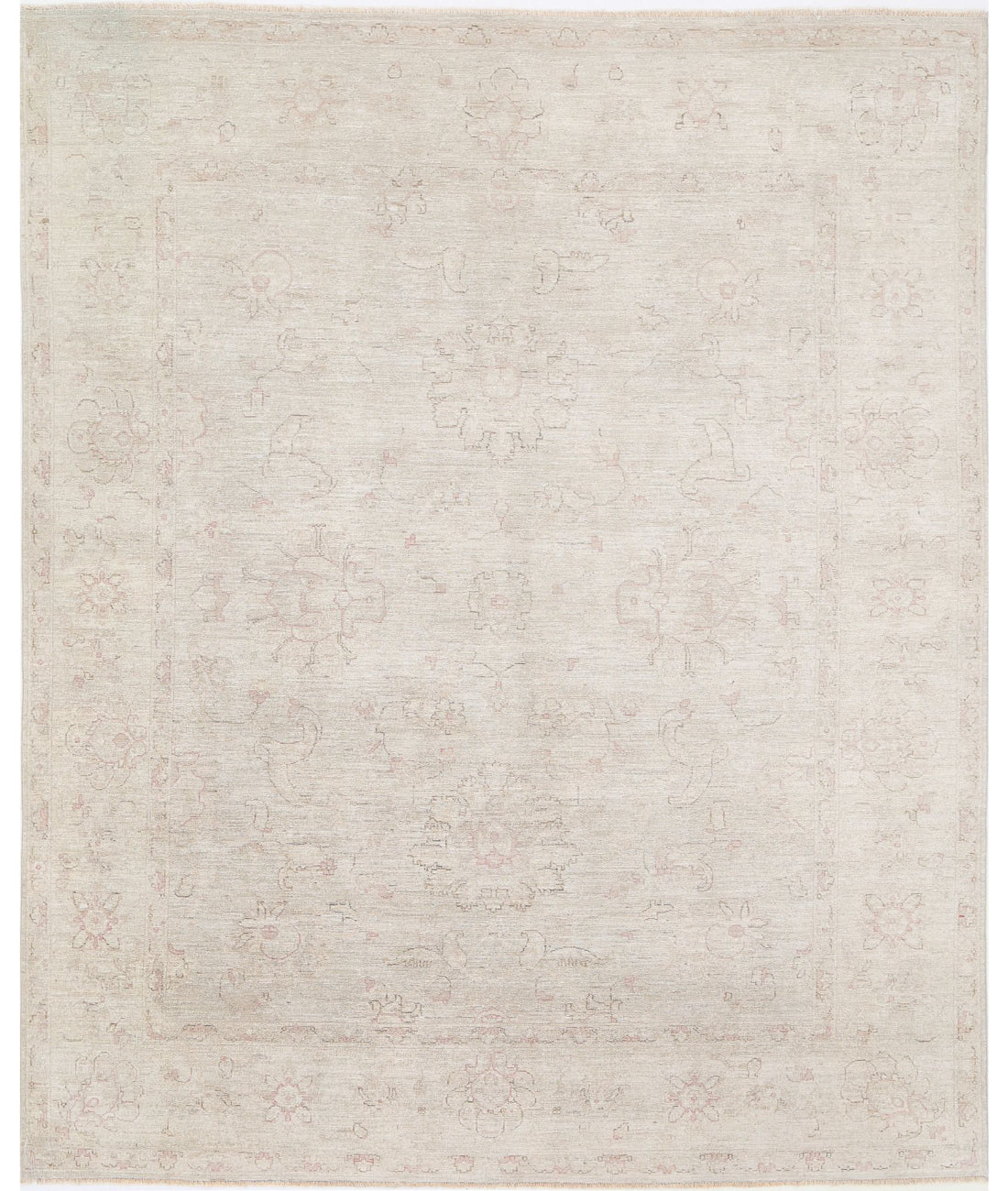 Serenity 8'0'' X 9'5'' Hand-Knotted Wool Rug 8'0'' x 9'5'' (240 X 283) / Grey / Ivory