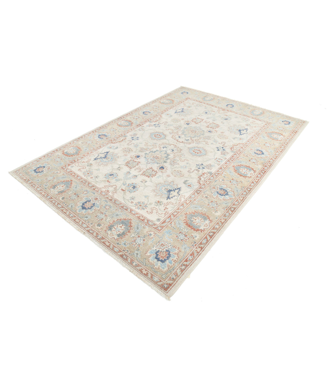 Serenity 6'1'' X 8'8'' Hand-Knotted Wool Rug 6'1'' x 8'8'' (183 X 260) / Ivory / Beige
