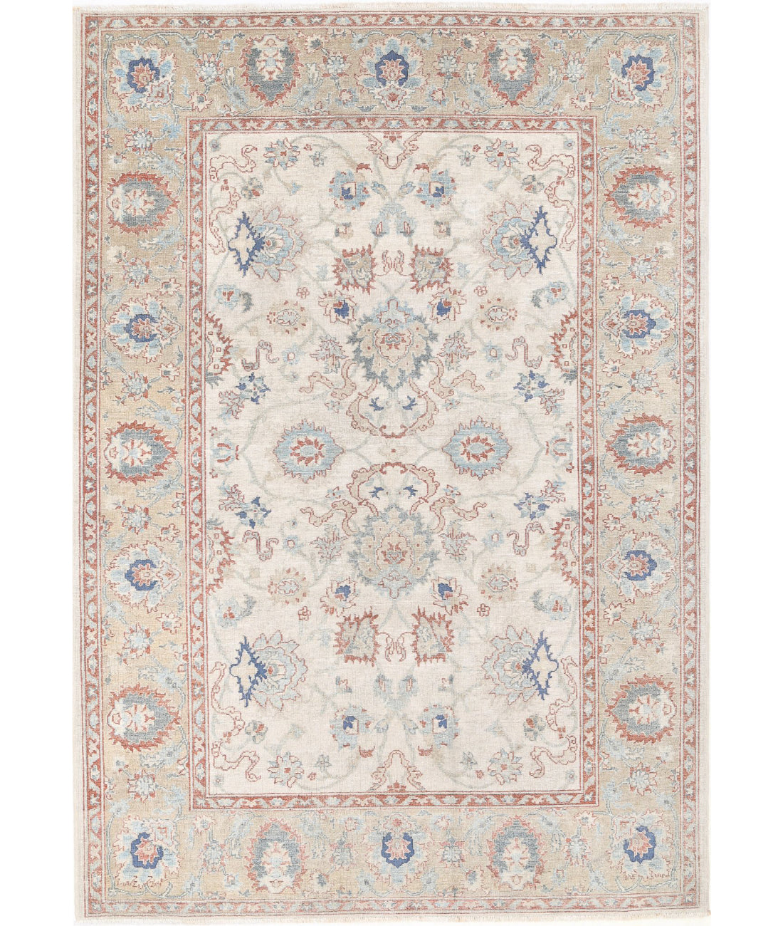 Serenity 6'1'' X 8'8'' Hand-Knotted Wool Rug 6'1'' x 8'8'' (183 X 260) / Ivory / Beige