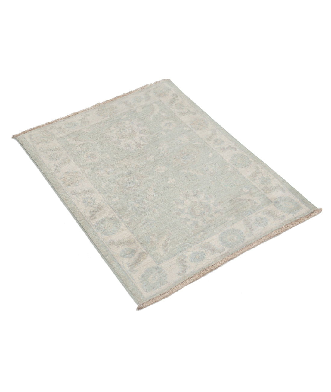 Serenity 2'3'' X 2'9'' Hand-Knotted Wool Rug 2'3'' x 2'9'' (68 X 83) / Green / Ivory