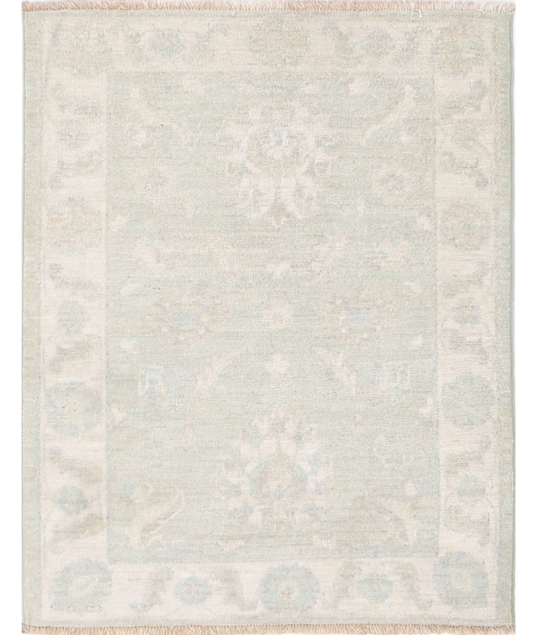 Serenity 2'3'' X 2'9'' Hand-Knotted Wool Rug 2'3'' x 2'9'' (68 X 83) / Green / Ivory