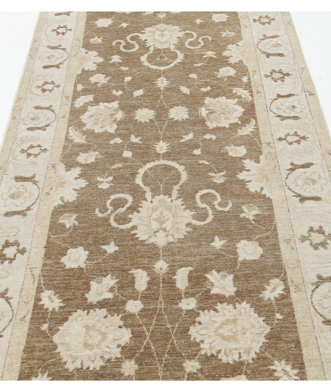 Serenity 3'9'' X 13'10'' Hand-Knotted Wool Rug 3'9'' x 13'10'' (113 X 415) / Brown / Ivory