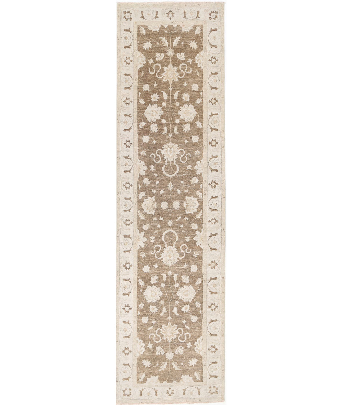 Serenity 3'9'' X 13'10'' Hand-Knotted Wool Rug 3'9'' x 13'10'' (113 X 415) / Brown / Ivory