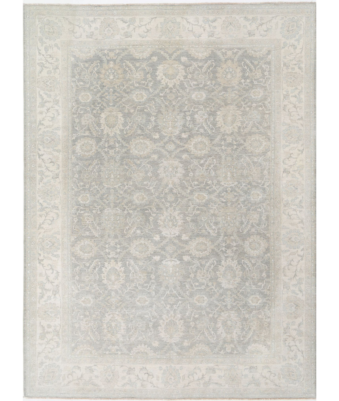 Serenity 9'7'' X 12'10'' Hand-Knotted Wool Rug 9'7'' x 12'10'' (288 X 385) / Grey / Ivory