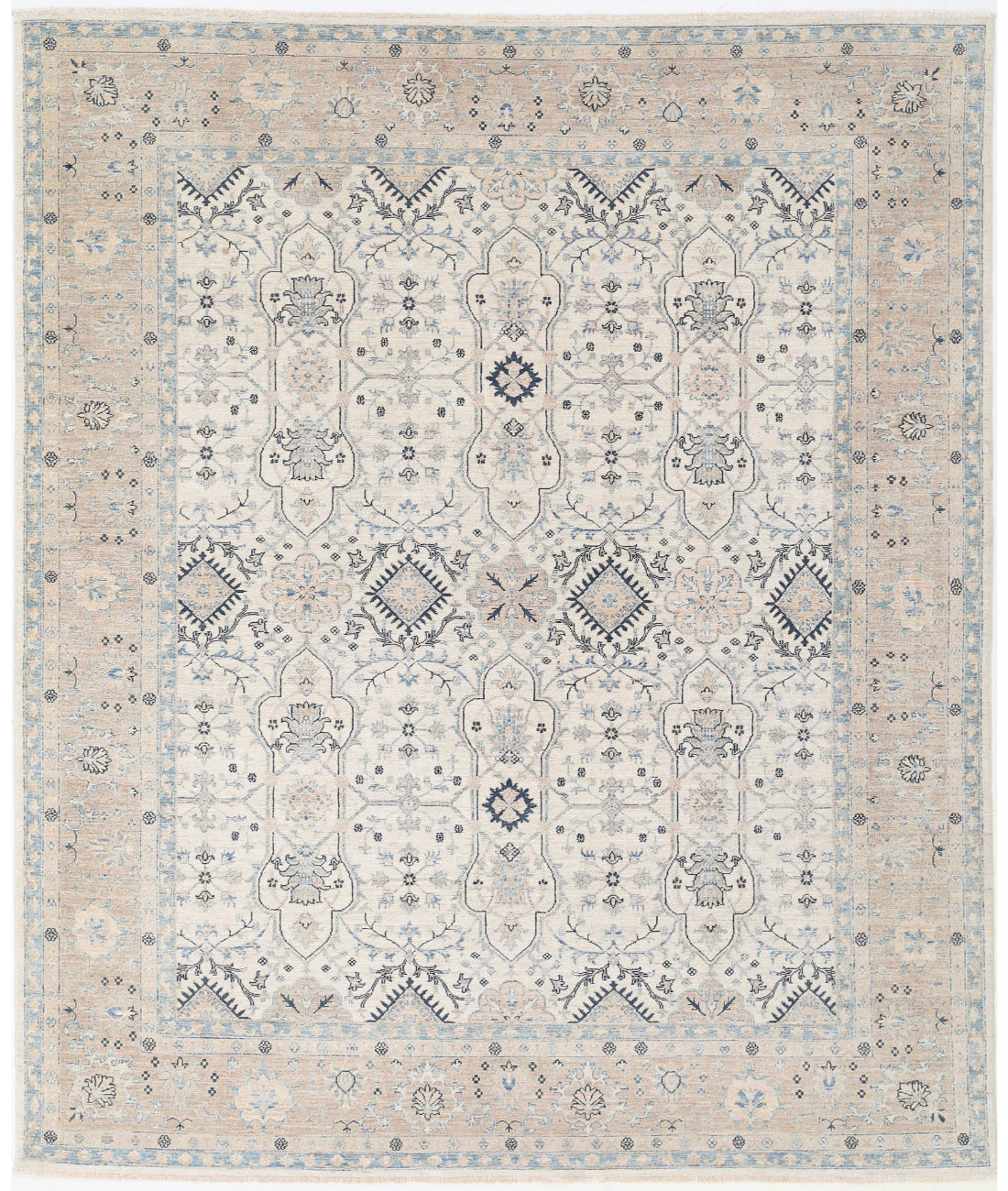 Serenity 8'0'' X 9'5'' Hand-Knotted Wool Rug 8'0'' x 9'5'' (240 X 283) / Ivory / Taupe