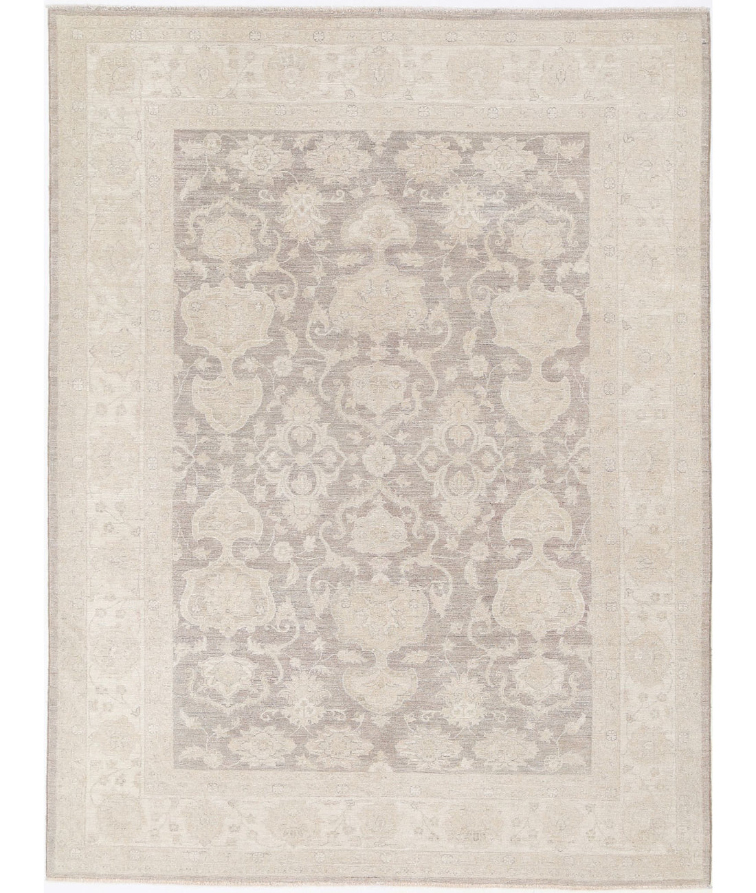 Serenity 7'0'' X 9'4'' Hand-Knotted Wool Rug 7'0'' x 9'4'' (210 X 280) / Tan / Ivory