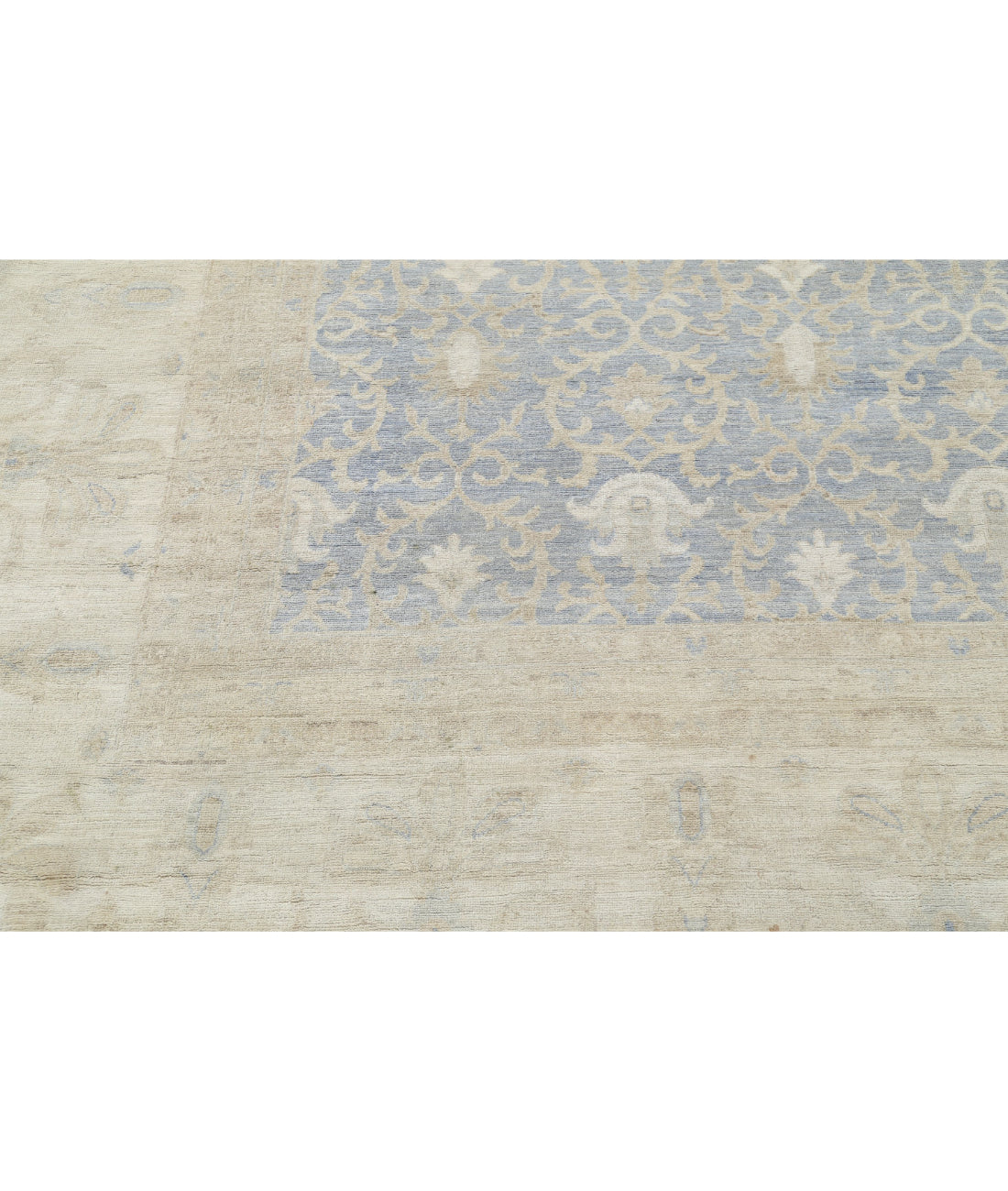 Serenity 16'0'' X 21'10'' Hand-Knotted Wool Rug 16'0'' x 21'10'' (480 X 655) / Blue / Ivory