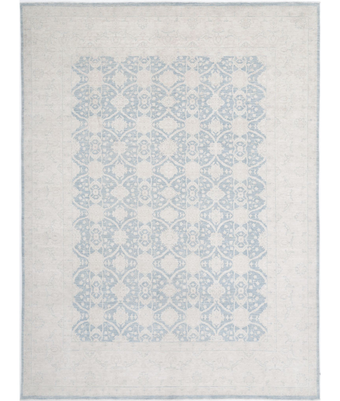 Serenity 8'10'' X 12'0'' Hand-Knotted Wool Rug 8'10'' x 12'0'' (265 X 360) / Blue / Ivory