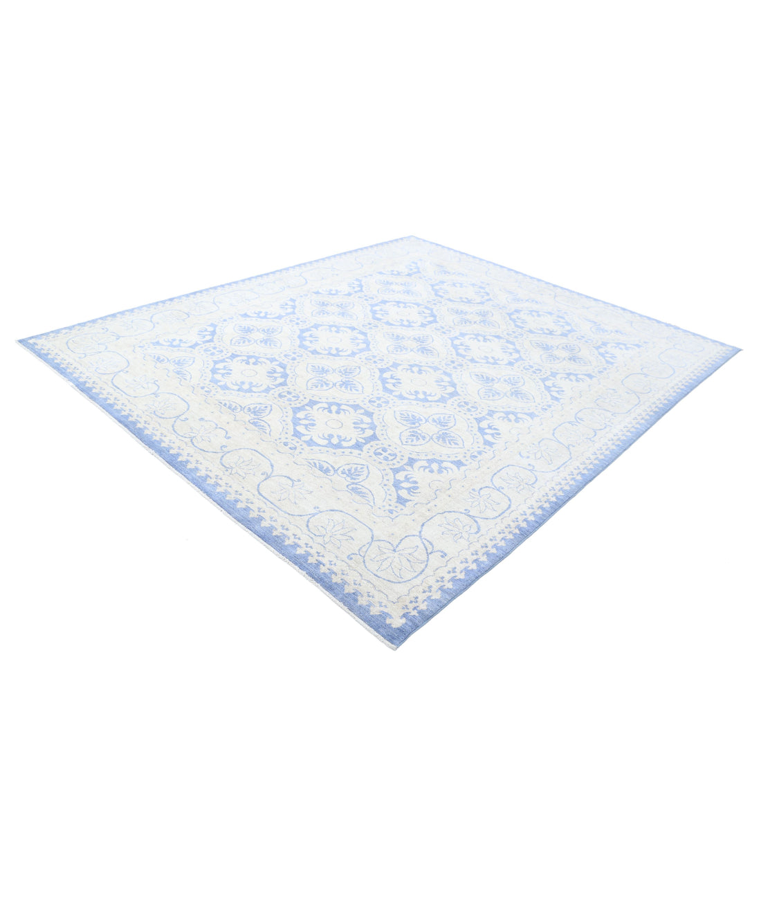 Serenity 8'1'' X 9'8'' Hand-Knotted Wool Rug 8'1'' x 9'8'' (243 X 290) / Blue / Ivory