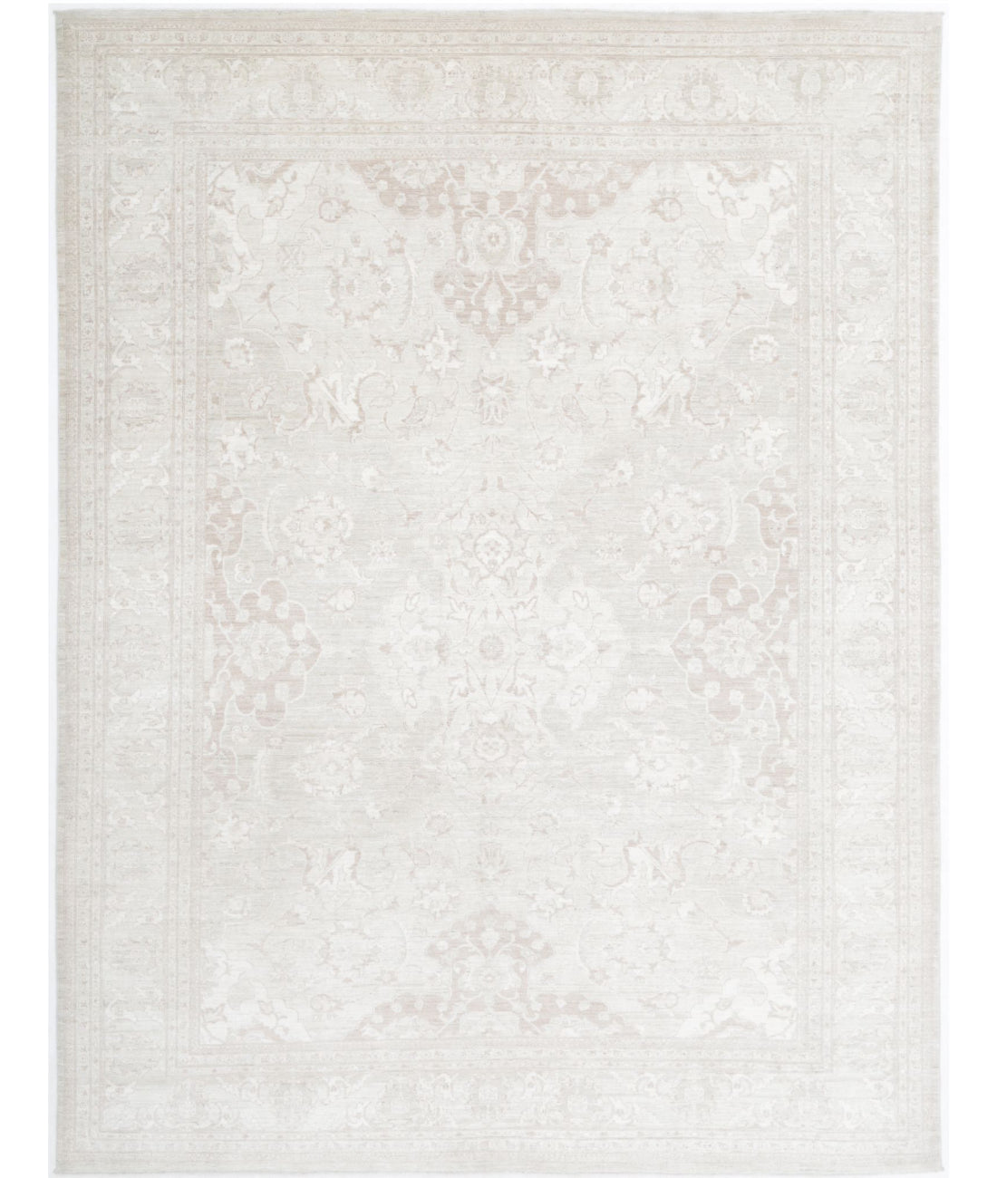 Serenity 8'10'' X 11'8'' Hand-Knotted Wool Rug 8'10'' x 11'8'' (265 X 350) / Ivory / Ivory