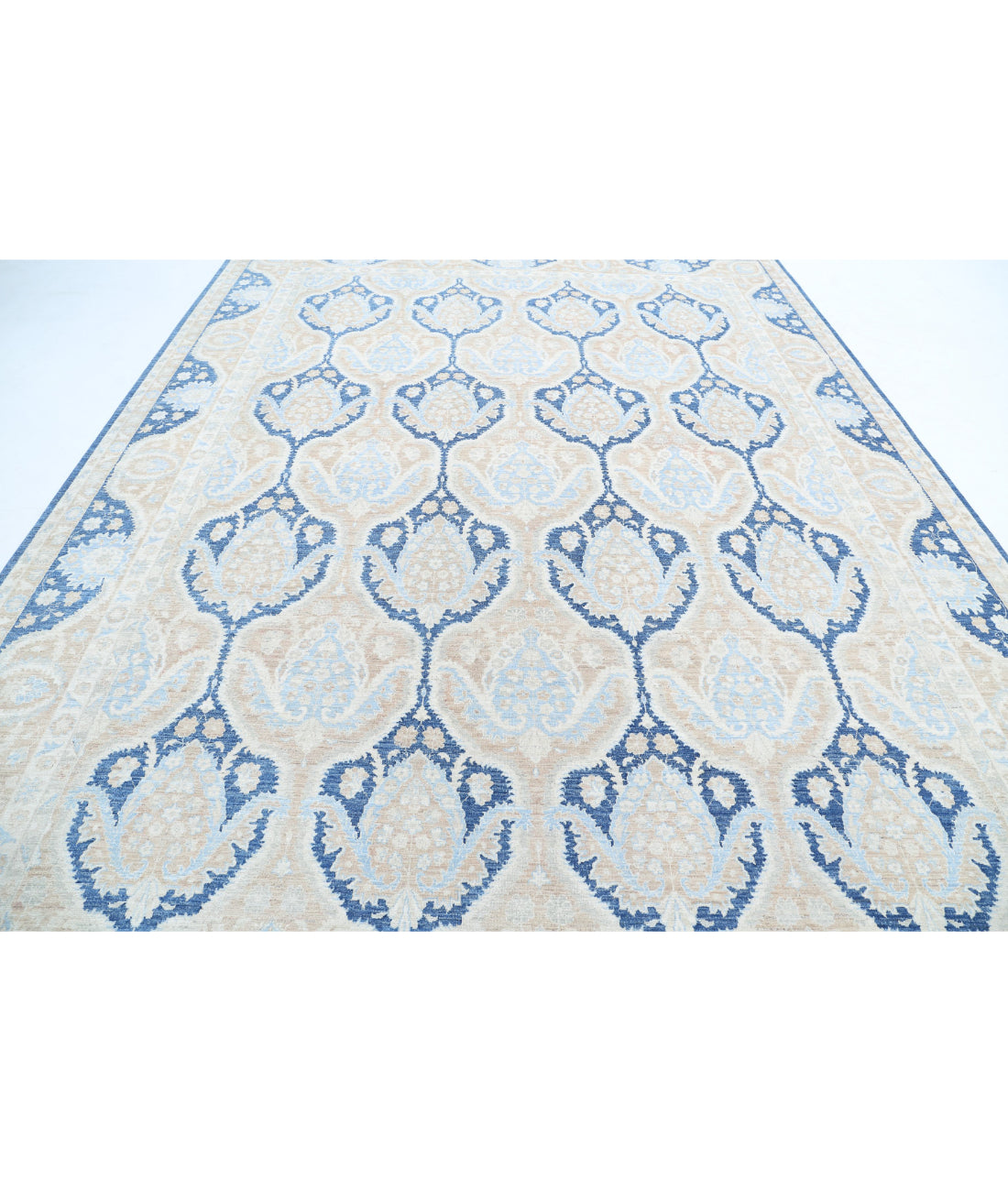 Serenity 9'8'' X 13'7'' Hand-Knotted Wool Rug 9'8'' x 13'7'' (290 X 408) / Blue / Gold