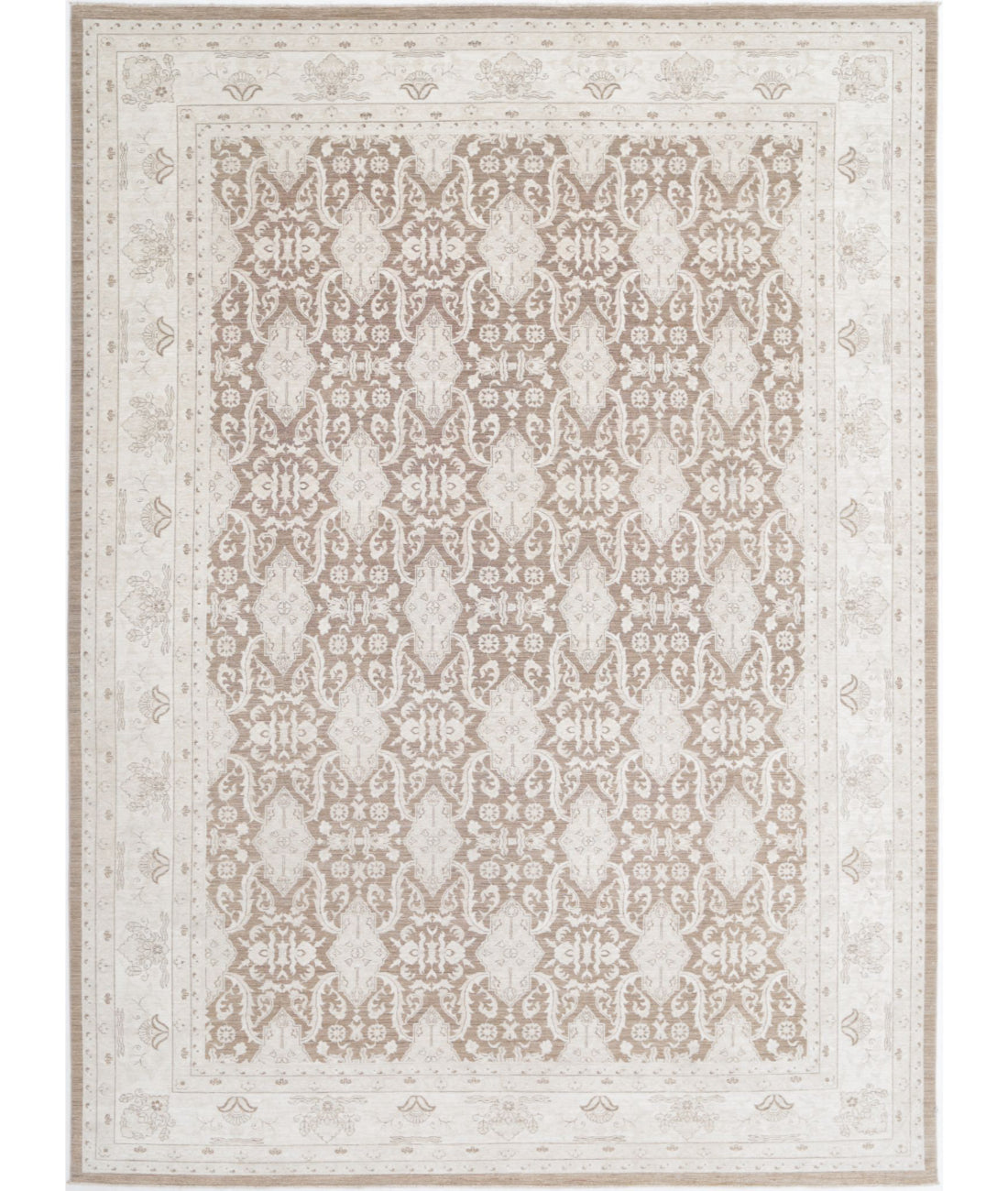 Serenity 9'10'' X 13'5'' Hand-Knotted Wool Rug 9'10'' x 13'5'' (295 X 403) / Taupe / Ivory