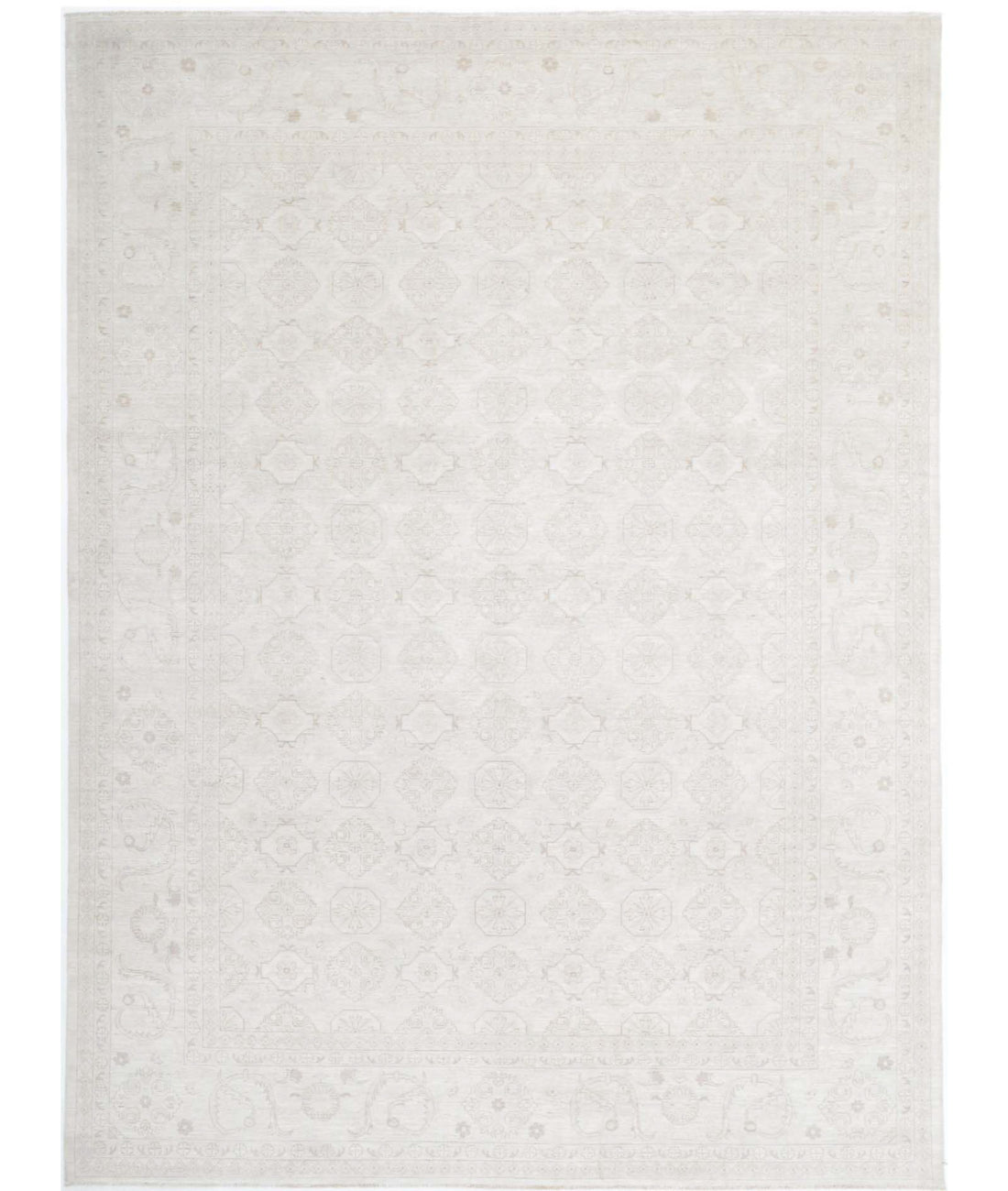 Serenity 9'9'' X 13'7'' Hand-Knotted Wool Rug 9'9'' x 13'7'' (293 X 408) / Ivory / Grey