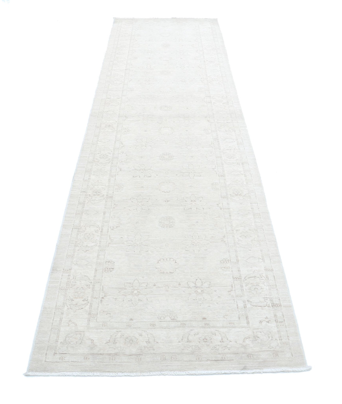 Serenity 2'11'' X 11'2'' Hand-Knotted Wool Rug 2'11'' x 11'2'' (88 X 335) / Ivory / Taupe
