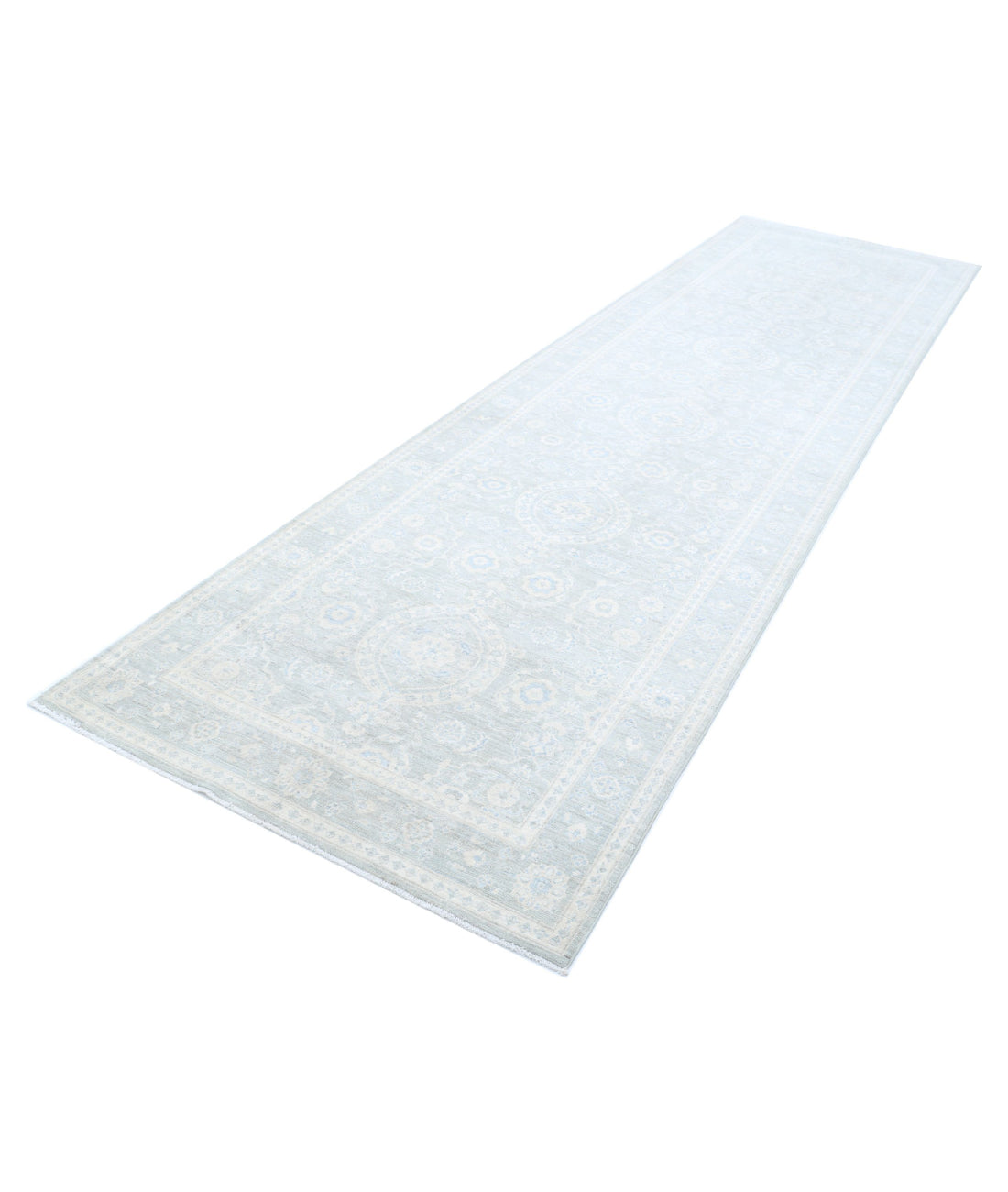 Serenity 4'0'' X 14'3'' Hand-Knotted Wool Rug 4'0'' x 14'3'' (120 X 428) / Grey / Blue