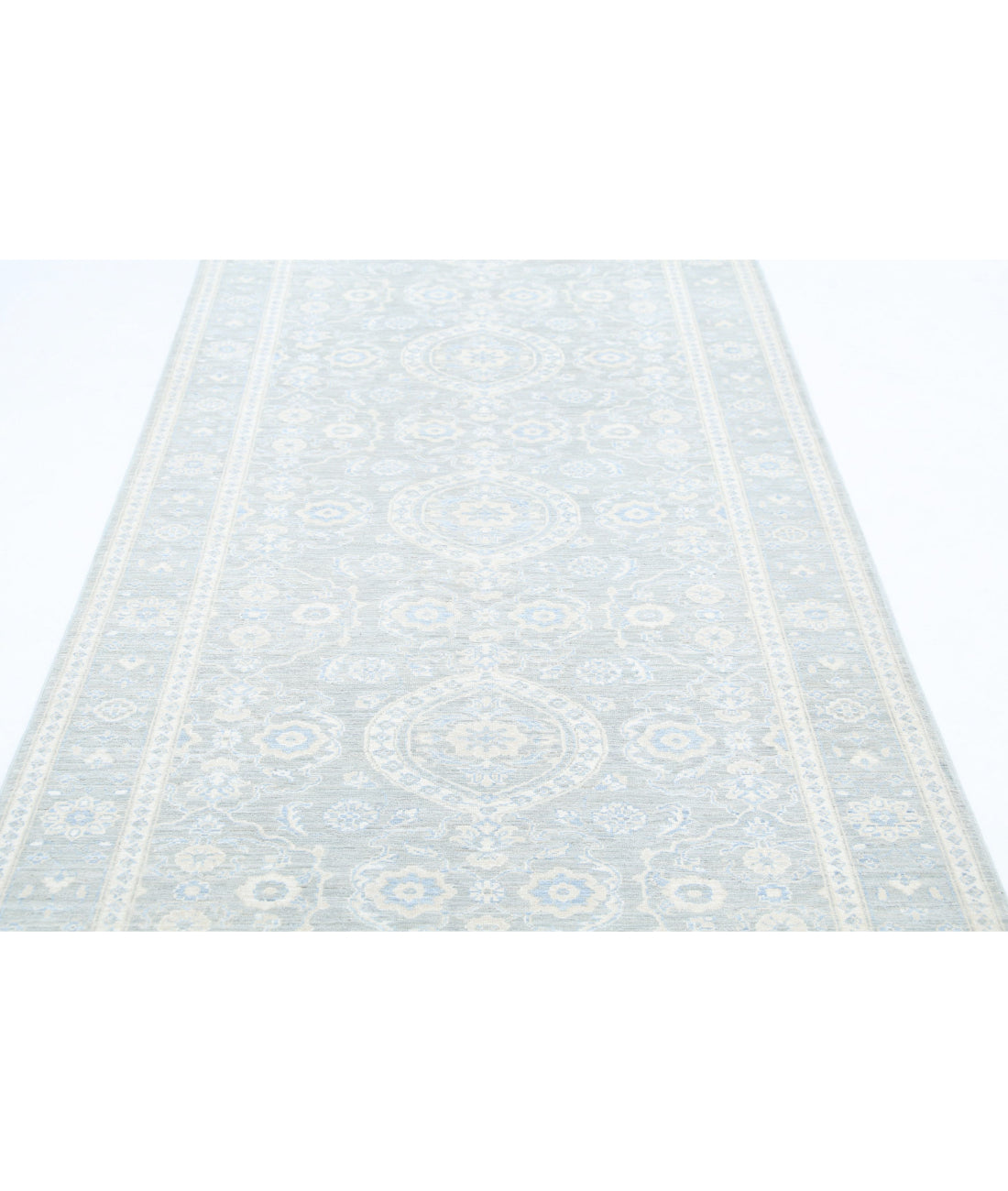 Serenity 4'0'' X 14'3'' Hand-Knotted Wool Rug 4'0'' x 14'3'' (120 X 428) / Grey / Blue