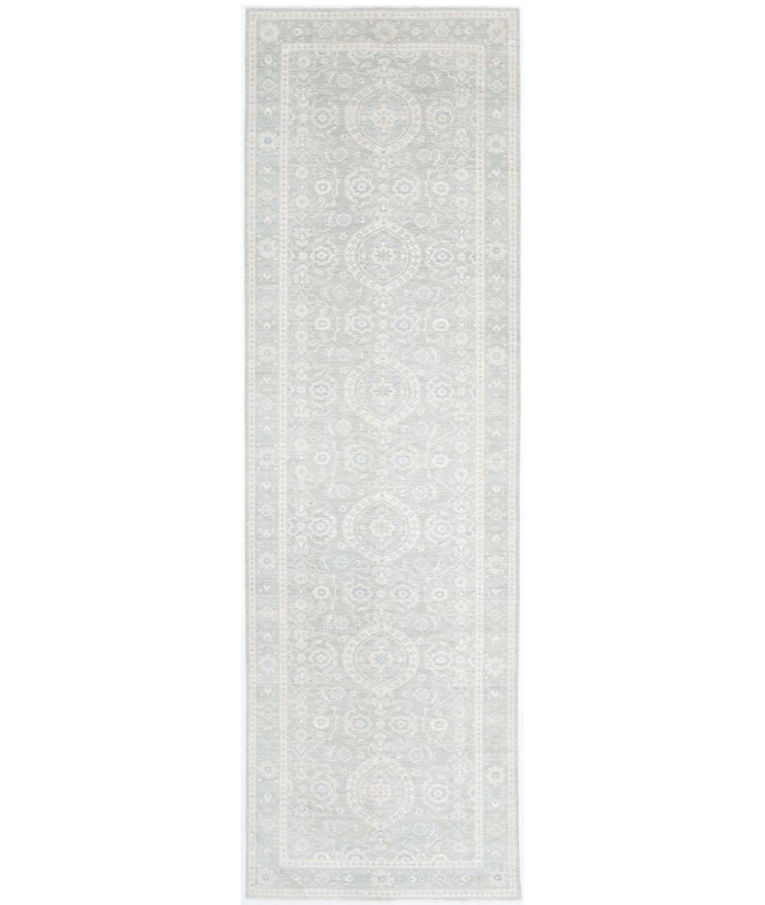 Serenity 4'0'' X 14'3'' Hand-Knotted Wool Rug 4'0'' x 14'3'' (120 X 428) / Grey / Blue