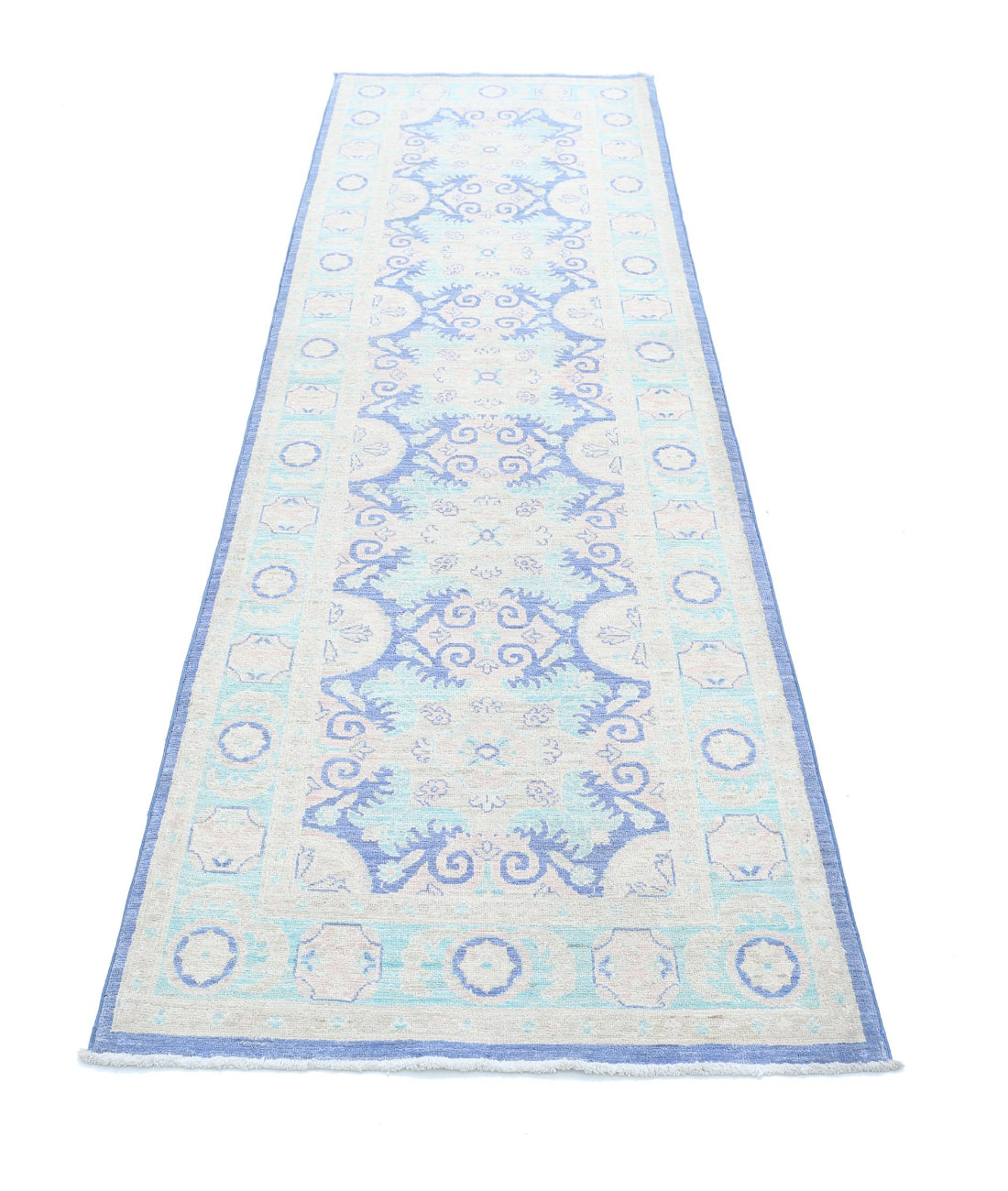 Serenity 2'8'' X 9'7'' Hand-Knotted Wool Rug 2'8'' x 9'7'' (80 X 288) / Blue / Teal