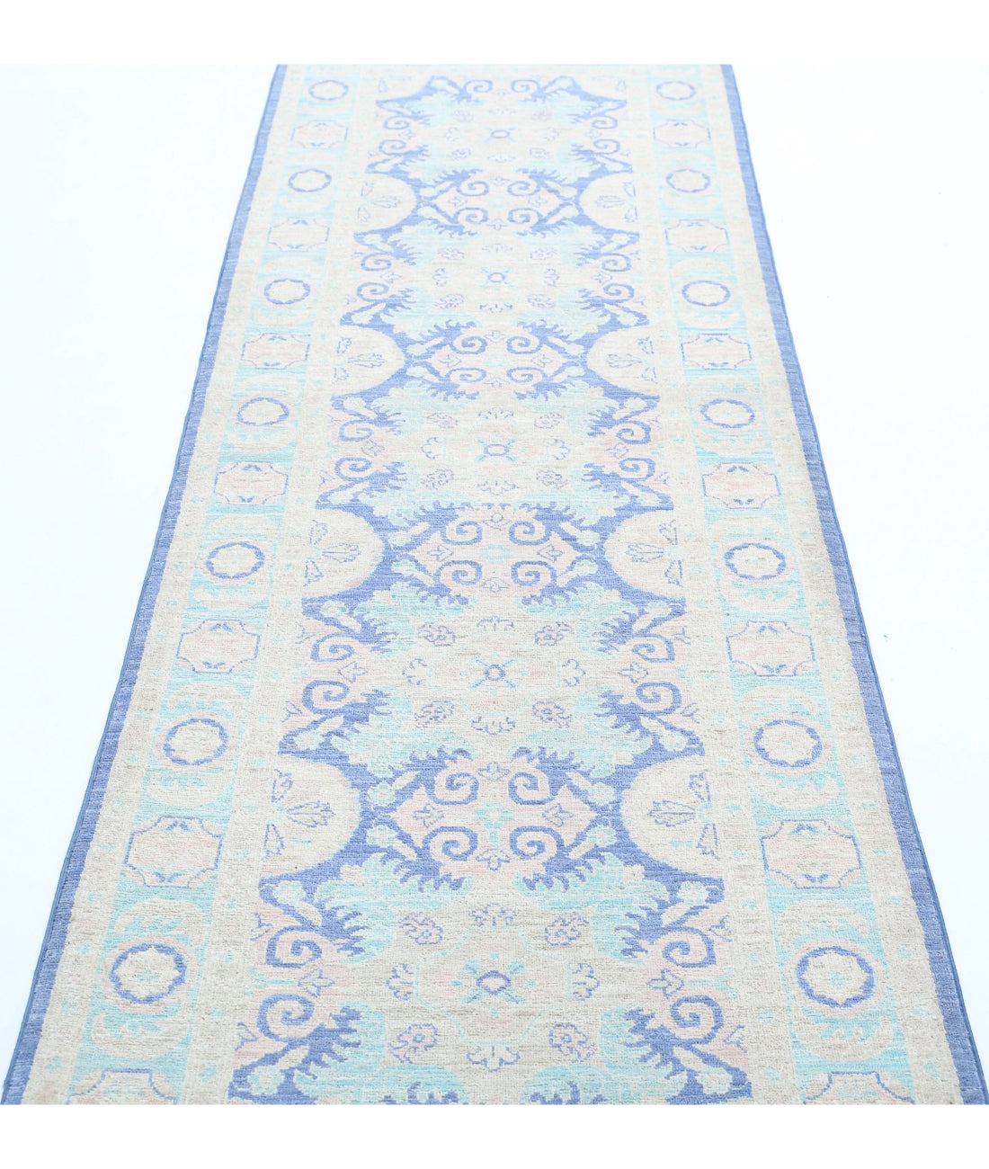 Serenity 2'8'' X 9'7'' Hand-Knotted Wool Rug 2'8'' x 9'7'' (80 X 288) / Blue / Teal