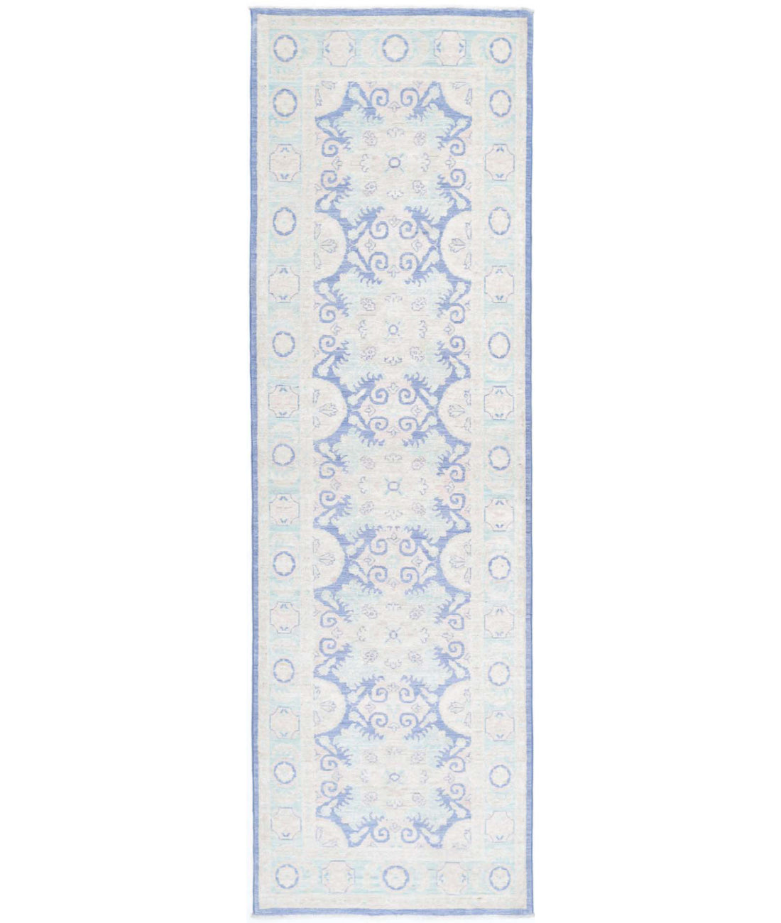 Serenity 2'8'' X 9'7'' Hand-Knotted Wool Rug 2'8'' x 9'7'' (80 X 288) / Blue / Teal