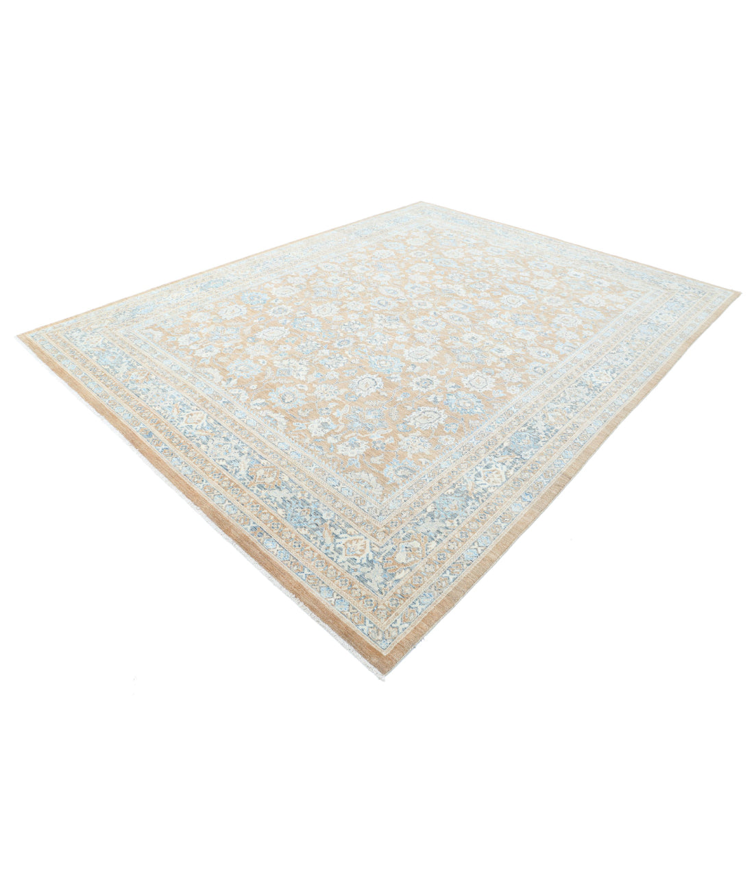 Serenity 8'8'' X 11'7'' Hand-Knotted Wool Rug 8'8'' x 11'7'' (260 X 348) / Brown / Blue
