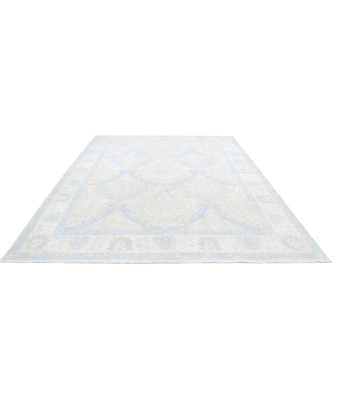 Serenity 9'2'' X 11'5'' Hand-Knotted Wool Rug 9'2'' x 11'5'' (275 X 343) / Ivory / Blue