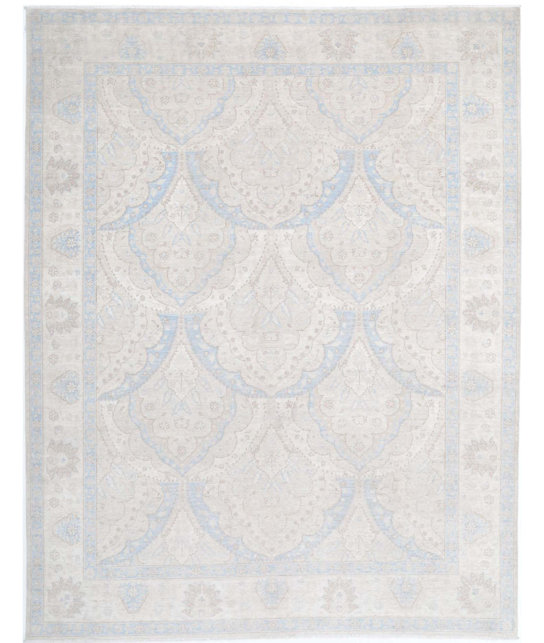 Serenity 9'2'' X 11'5'' Hand-Knotted Wool Rug 9'2'' x 11'5'' (275 X 343) / Ivory / Blue