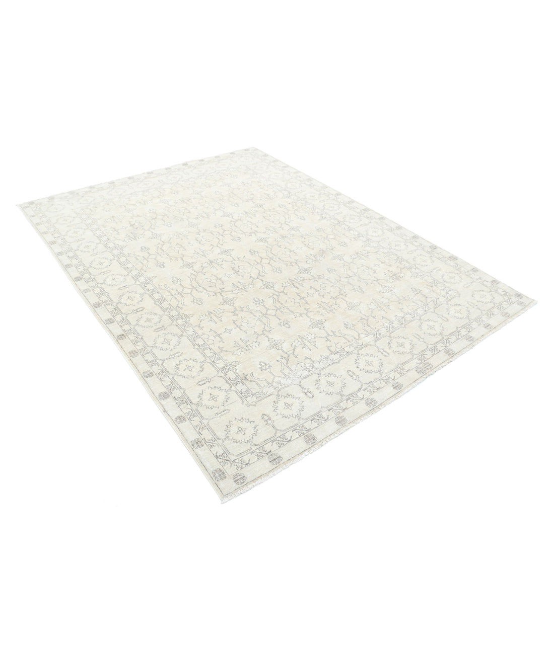 Serenity 6'0'' X 7'9'' Hand-Knotted Wool Rug 6'0'' x 7'9'' (180 X 233) / Ivory / Grey