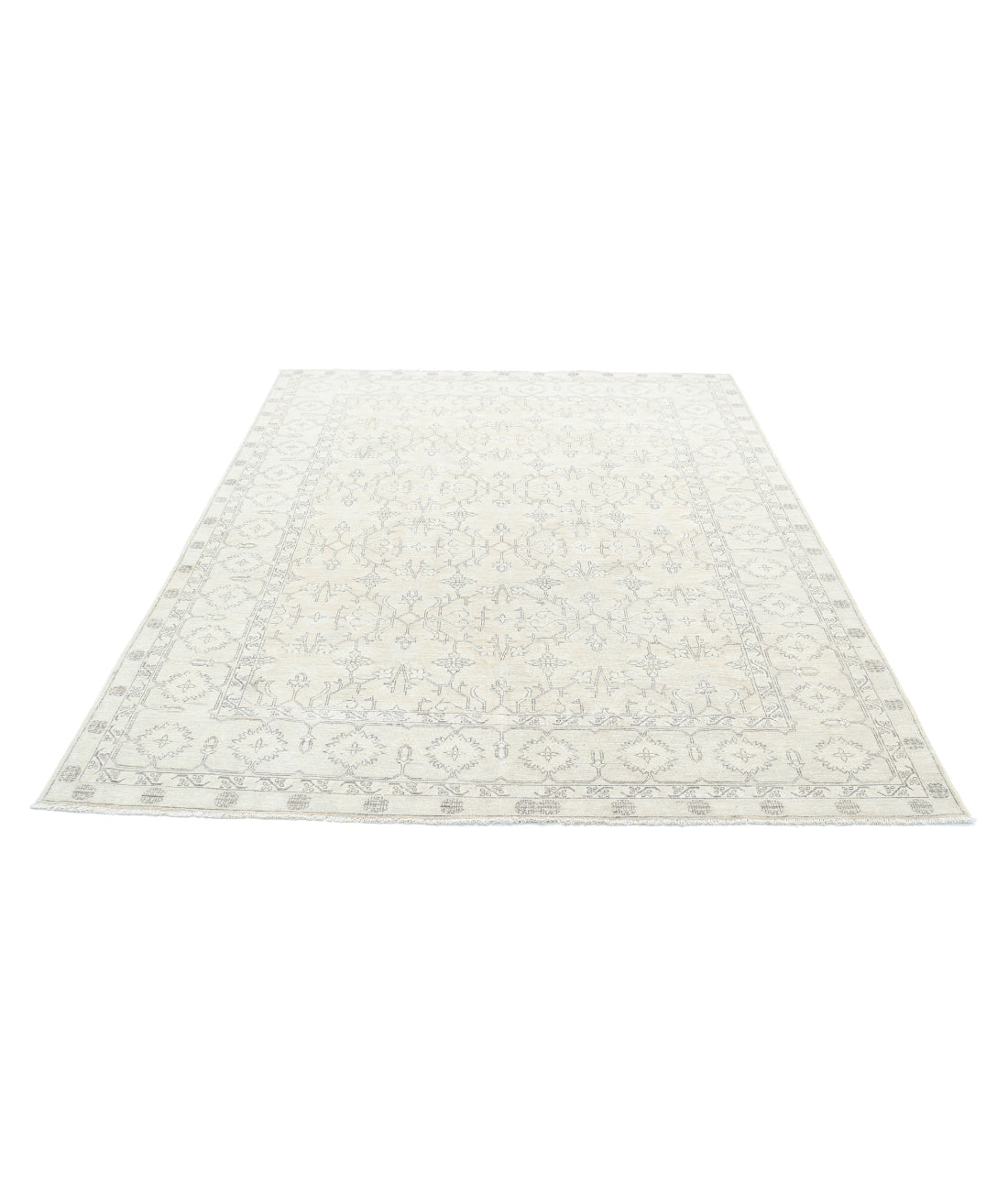 Serenity 6'0'' X 7'9'' Hand-Knotted Wool Rug 6'0'' x 7'9'' (180 X 233) / Ivory / Grey
