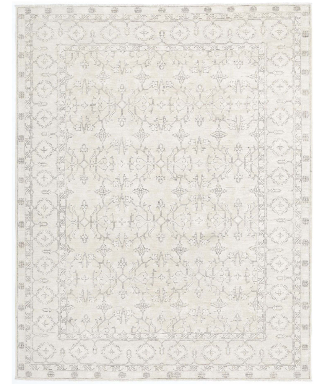 Serenity 6'0'' X 7'9'' Hand-Knotted Wool Rug 6'0'' x 7'9'' (180 X 233) / Ivory / Grey