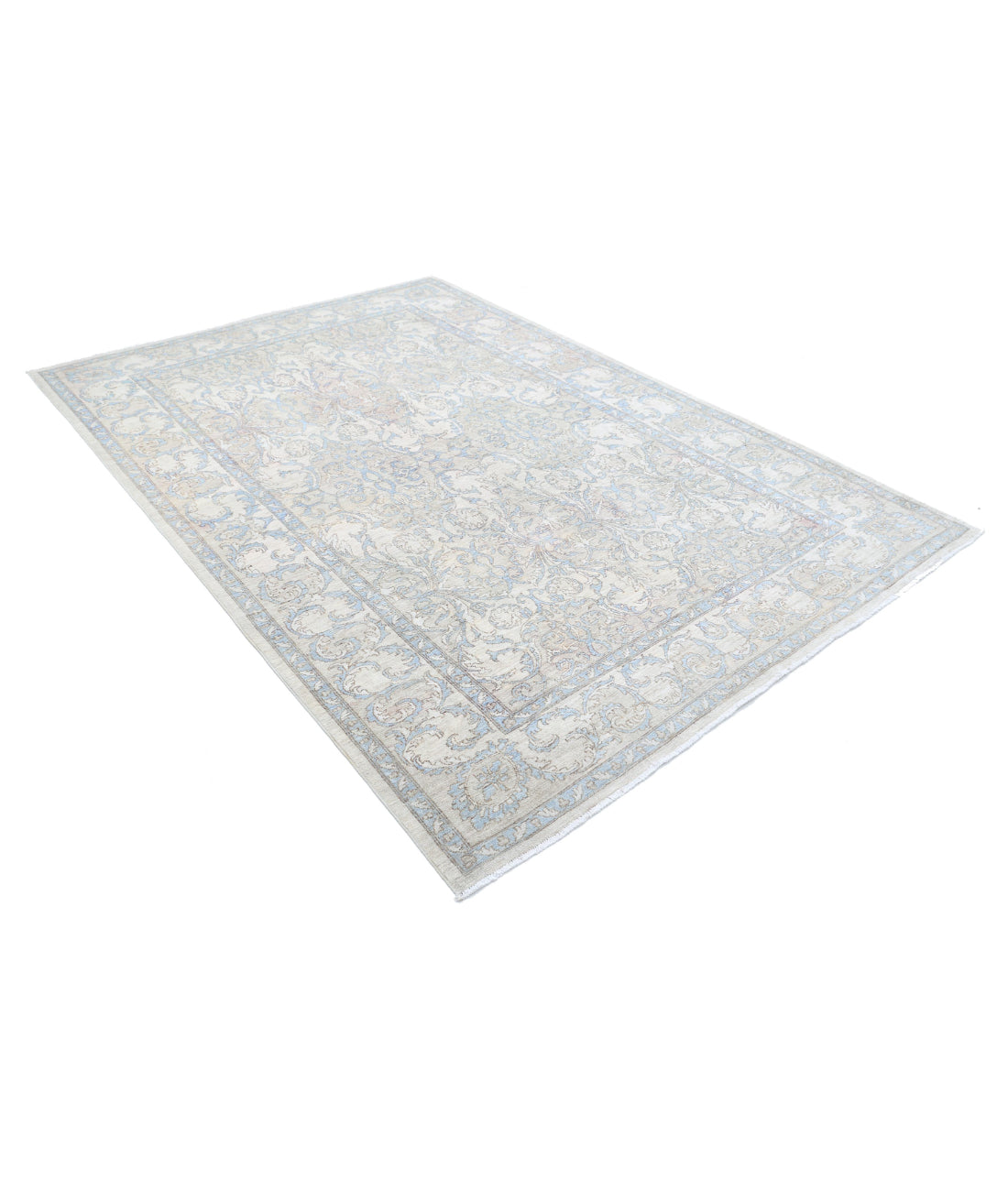Serenity 6'3'' X 9'1'' Hand-Knotted Wool Rug 6'3'' x 9'1'' (188 X 273) / Ivory / Taupe