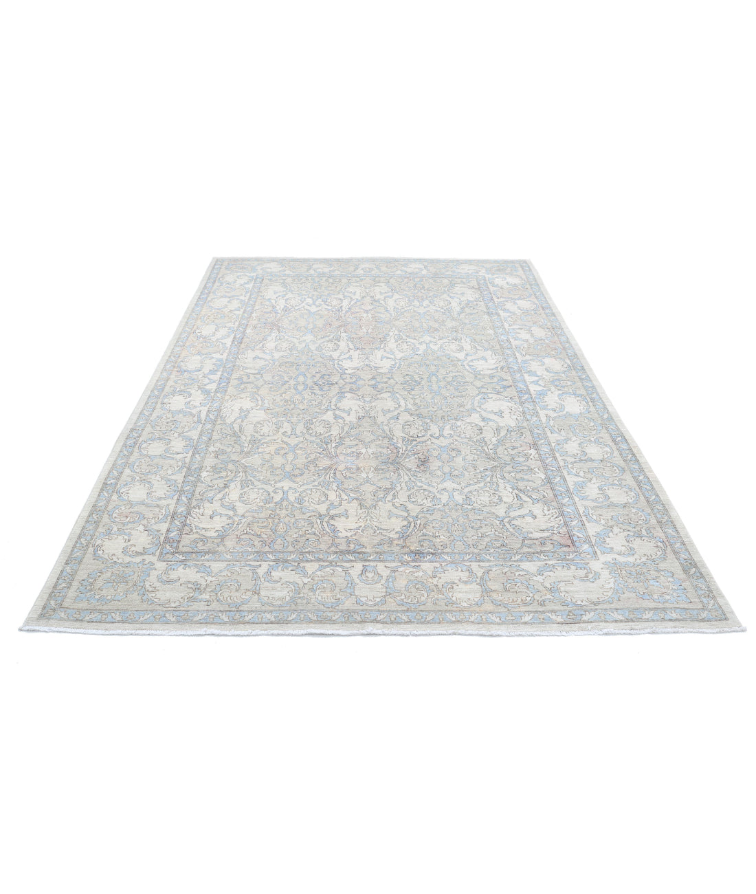 Serenity 6'3'' X 9'1'' Hand-Knotted Wool Rug 6'3'' x 9'1'' (188 X 273) / Ivory / Taupe