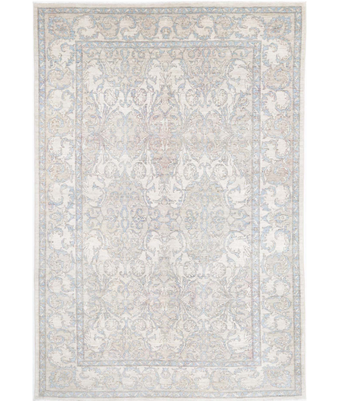 Serenity 6'3'' X 9'1'' Hand-Knotted Wool Rug 6'3'' x 9'1'' (188 X 273) / Ivory / Taupe