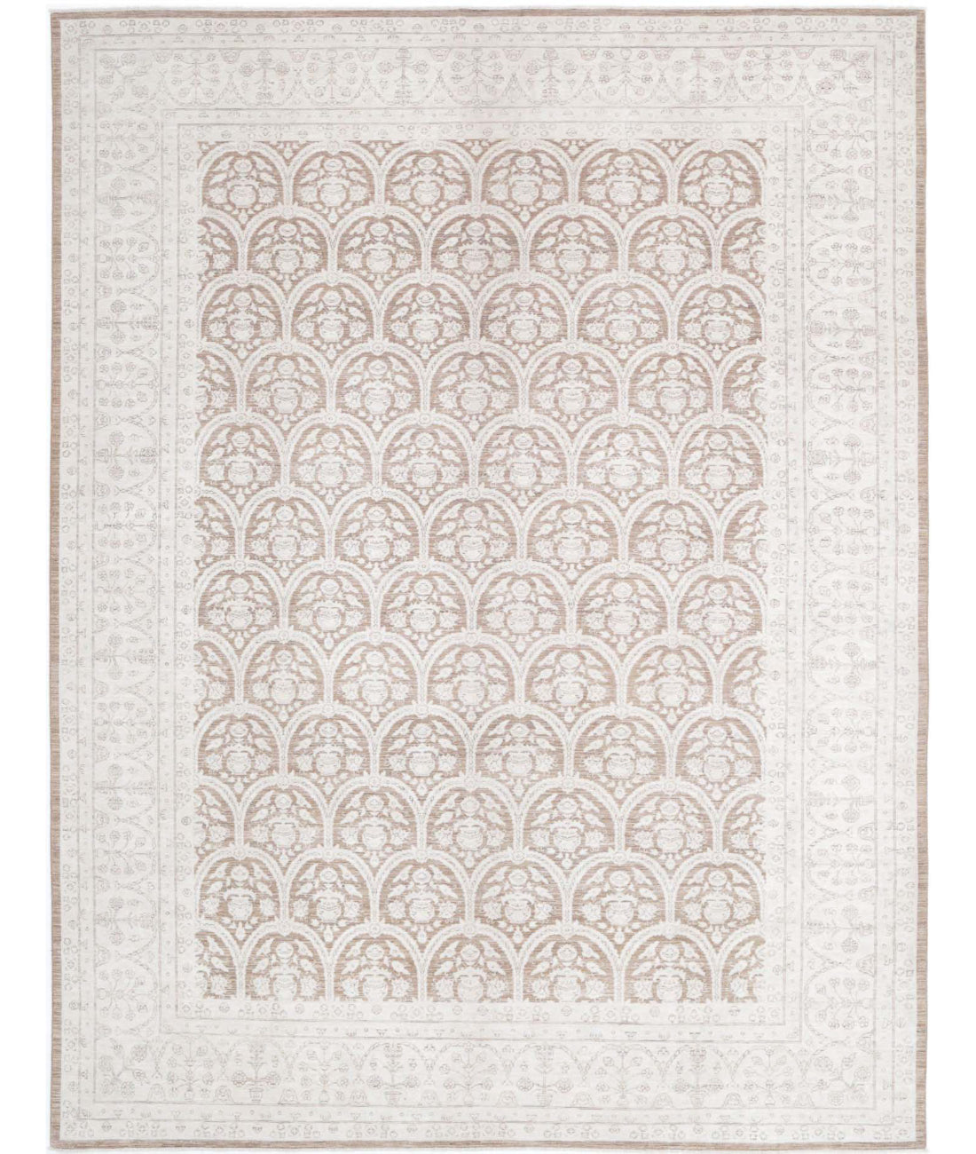 Serenity 10'1'' X 13'4'' Hand-Knotted Wool Rug 10'1'' x 13'4'' (303 X 400) / Brown / Ivory