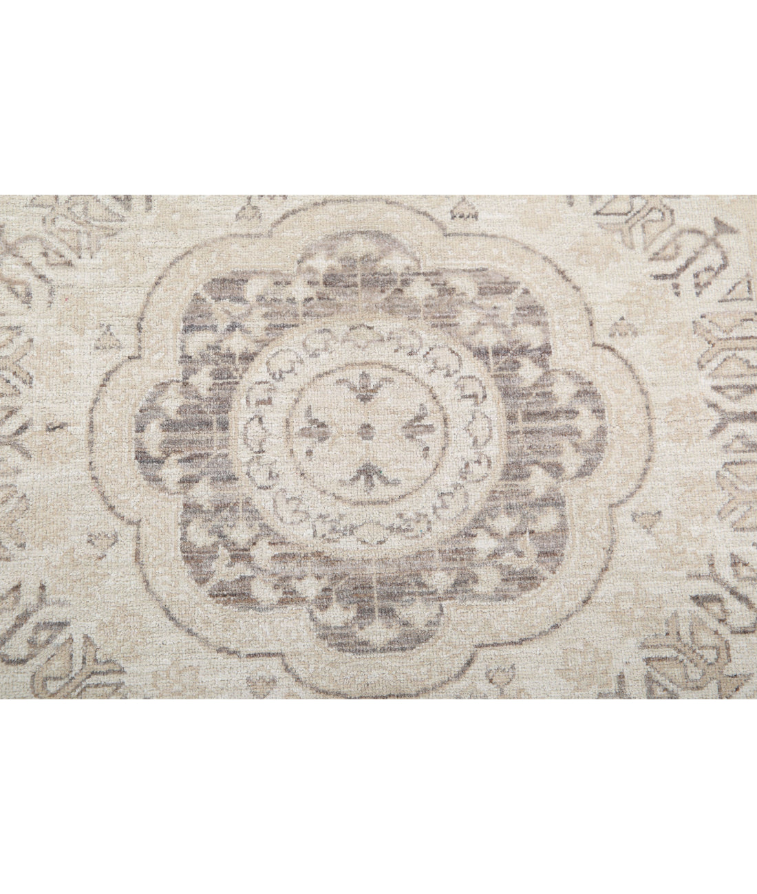Mamluk 3'1'' X 9'6'' Hand-Knotted Wool Rug 3'1'' x 9'6'' (93 X 285) / Ivory / Taupe