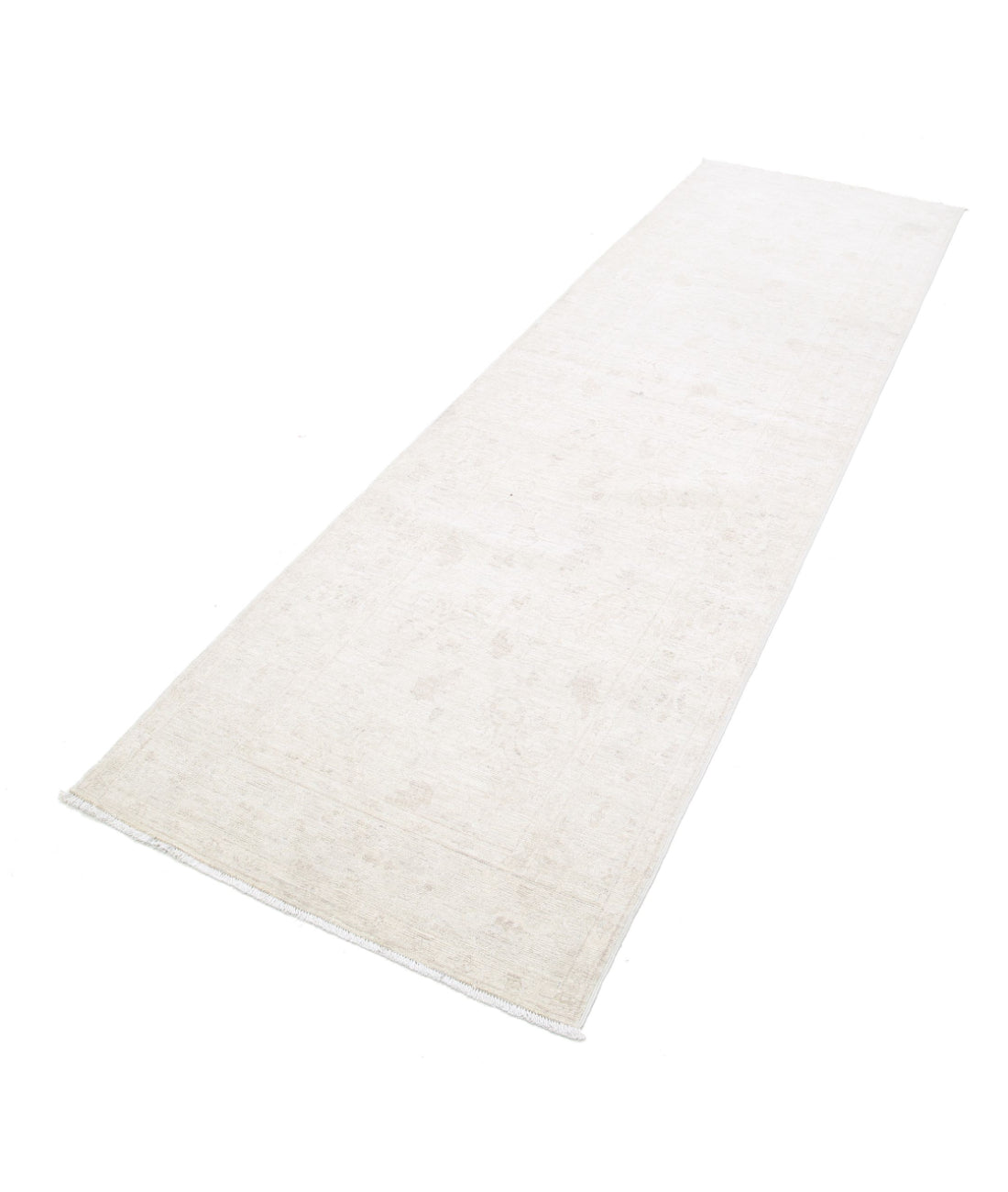 Serenity 2'9'' X 9'3'' Hand-Knotted Wool Rug 2'9'' x 9'3'' (83 X 278) / Ivory / Grey