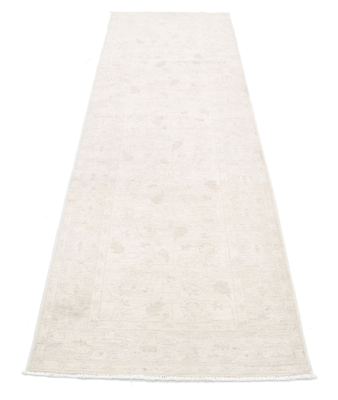 Serenity 2'9'' X 9'3'' Hand-Knotted Wool Rug 2'9'' x 9'3'' (83 X 278) / Ivory / Grey