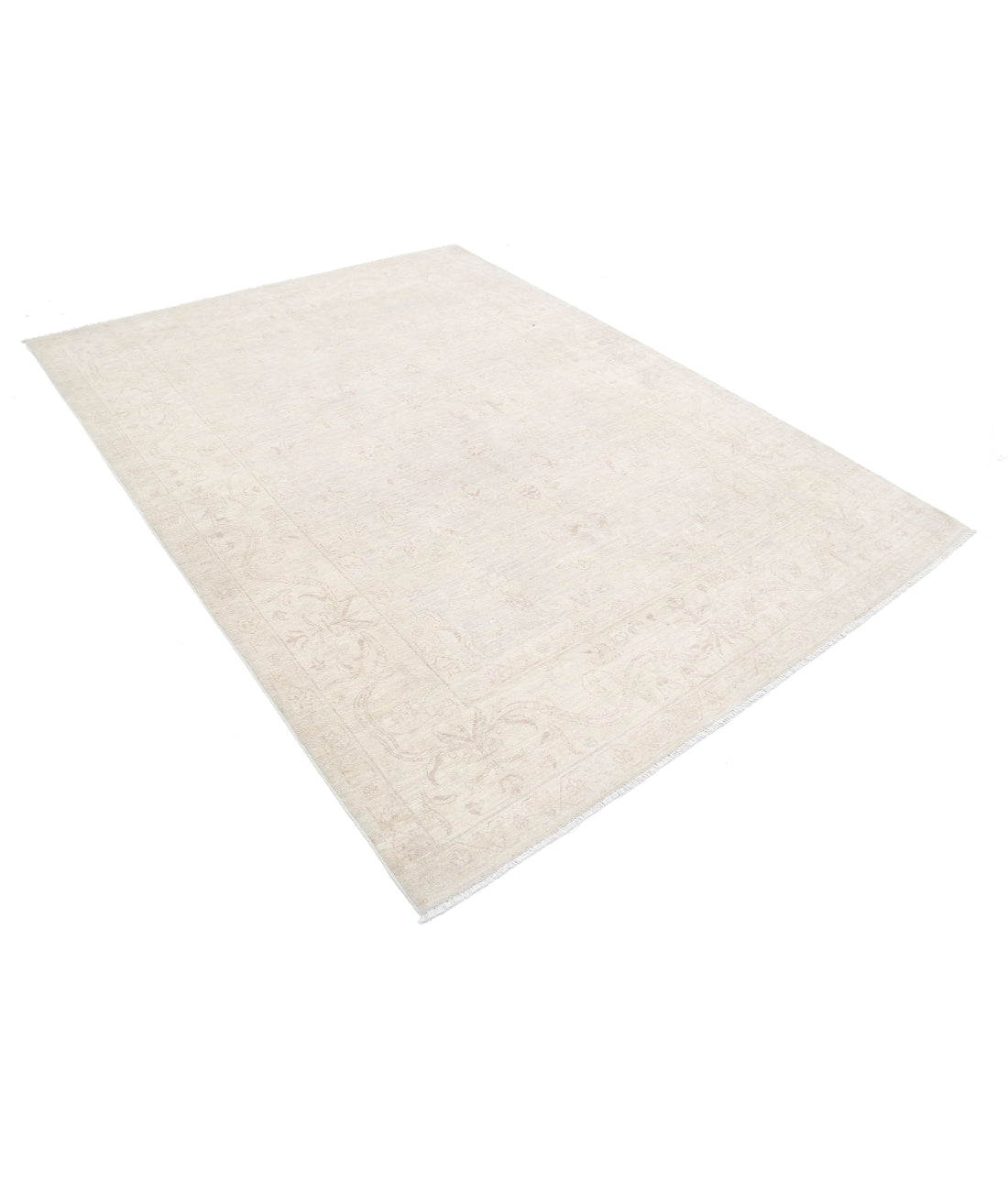 Serenity 6'4'' X 8'6'' Hand-Knotted Wool Rug 6'4'' x 8'6'' (190 X 255) / Ivory / Taupe