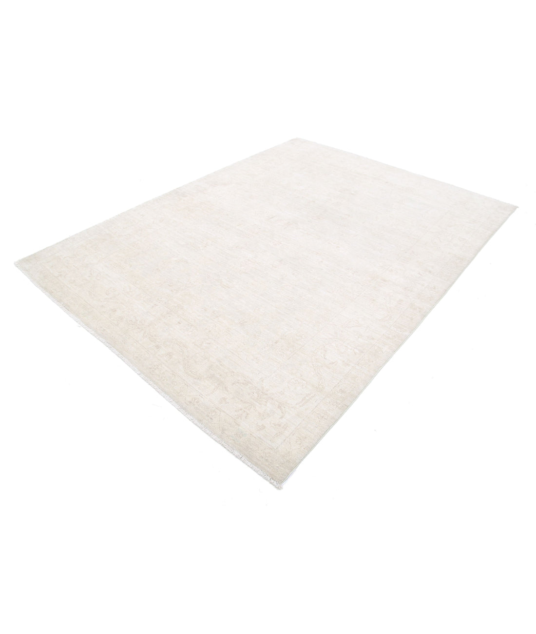 Serenity 6'4'' X 8'6'' Hand-Knotted Wool Rug 6'4'' x 8'6'' (190 X 255) / Ivory / Taupe