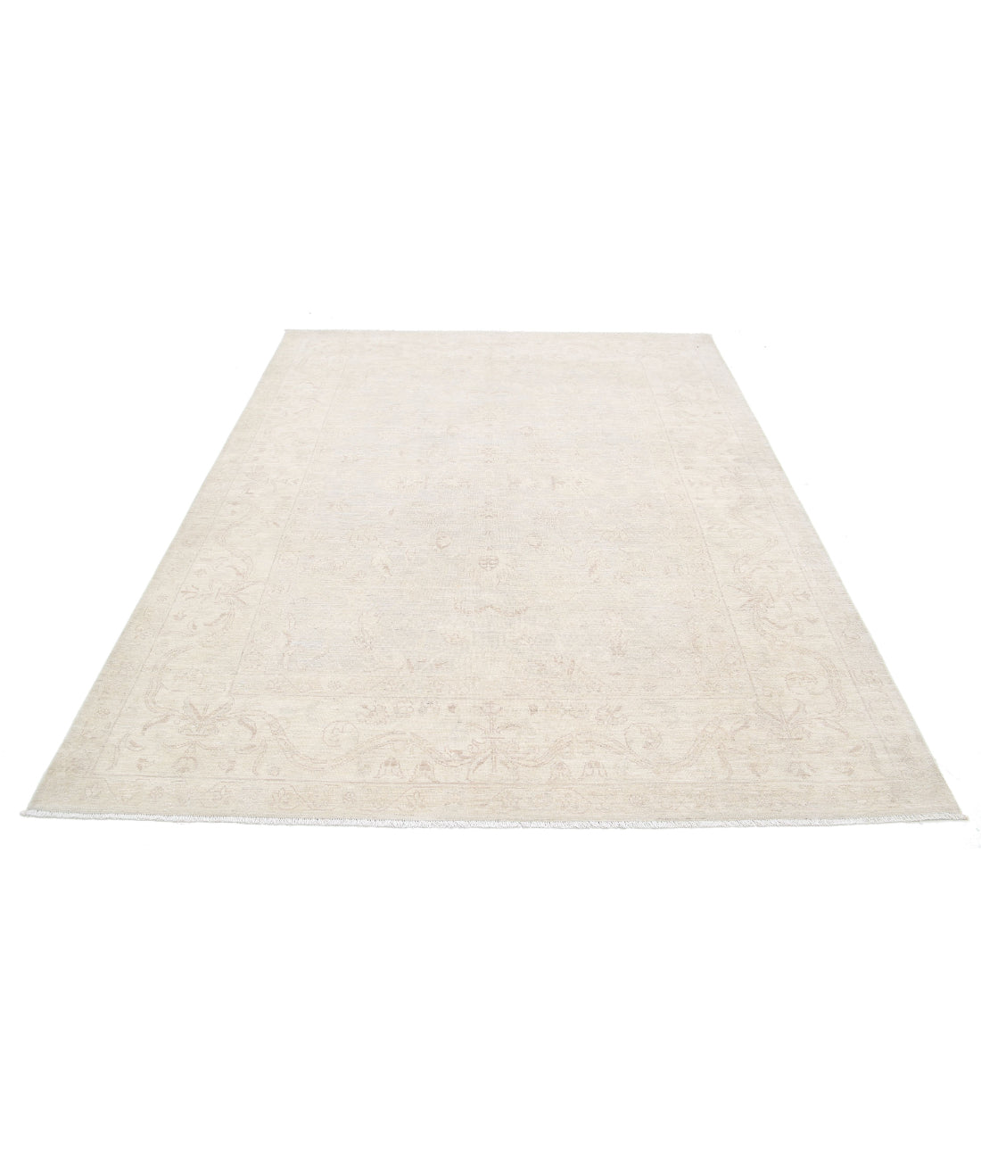 Serenity 6'4'' X 8'6'' Hand-Knotted Wool Rug 6'4'' x 8'6'' (190 X 255) / Ivory / Taupe