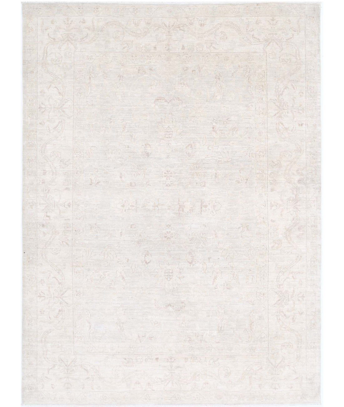 Serenity 6'4'' X 8'6'' Hand-Knotted Wool Rug 6'4'' x 8'6'' (190 X 255) / Ivory / Taupe