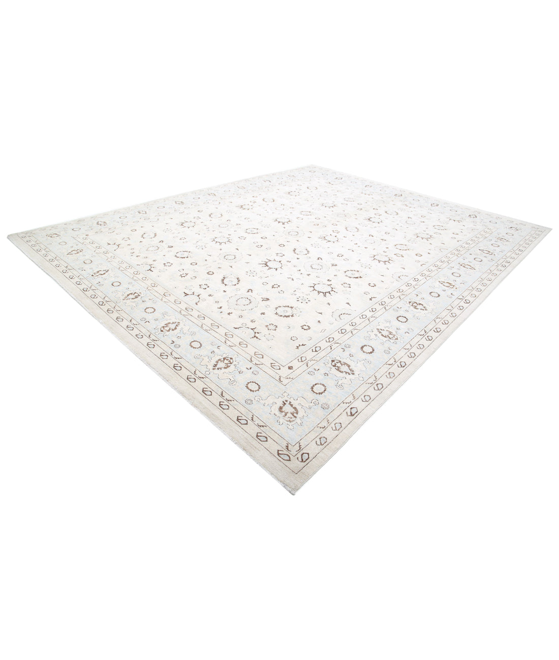 Serenity 11'8'' X 14'7'' Hand-Knotted Wool Rug 11'8'' x 14'7'' (350 X 438) / Ivory / Blue