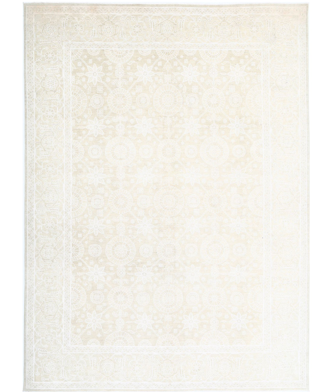Serenity 8'11'' X 12'0'' Hand-Knotted Wool Rug 8'11'' x 12'0'' (268 X 360) / Gold / Ivory
