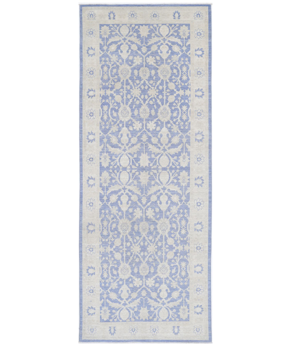 Serenity 4'0'' X 11'1'' Hand-Knotted Wool Rug 4'0'' x 11'1'' (120 X 333) / Blue / Ivory
