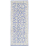 Serenity 4'0'' X 11'1'' Hand-Knotted Wool Rug 4'0'' x 11'1'' (120 X 333) / Blue / Ivory